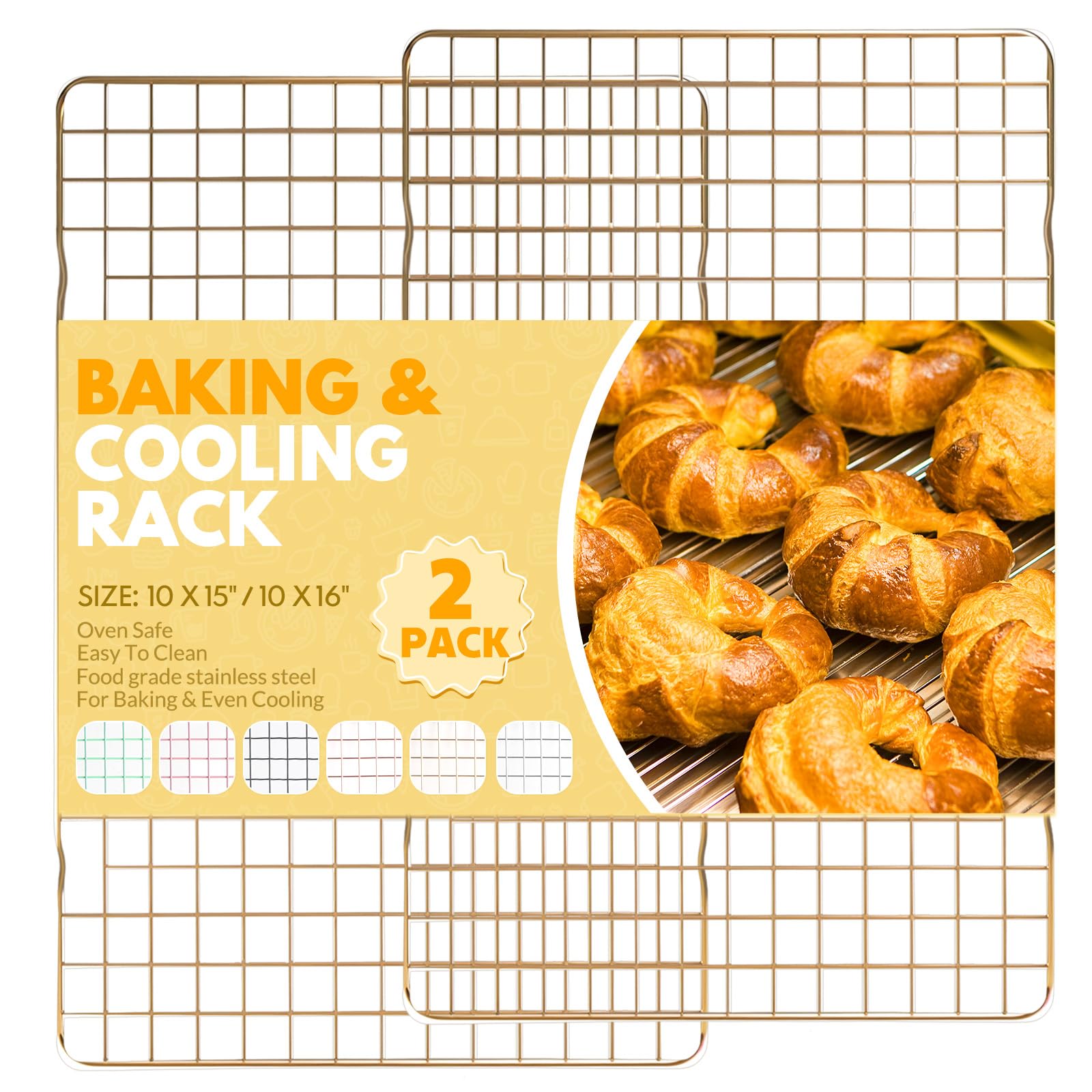 HOHOM rejilla de enfriamiento 15x10 pulgadas para hornear; ideal para enfriar galletas.