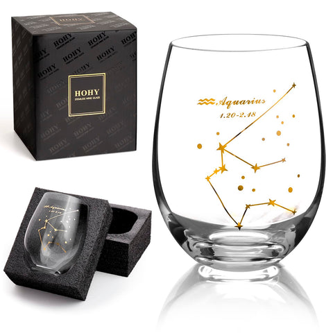 HOHY Aquarius copa sin tallo 20 oz para disfrutar del vino