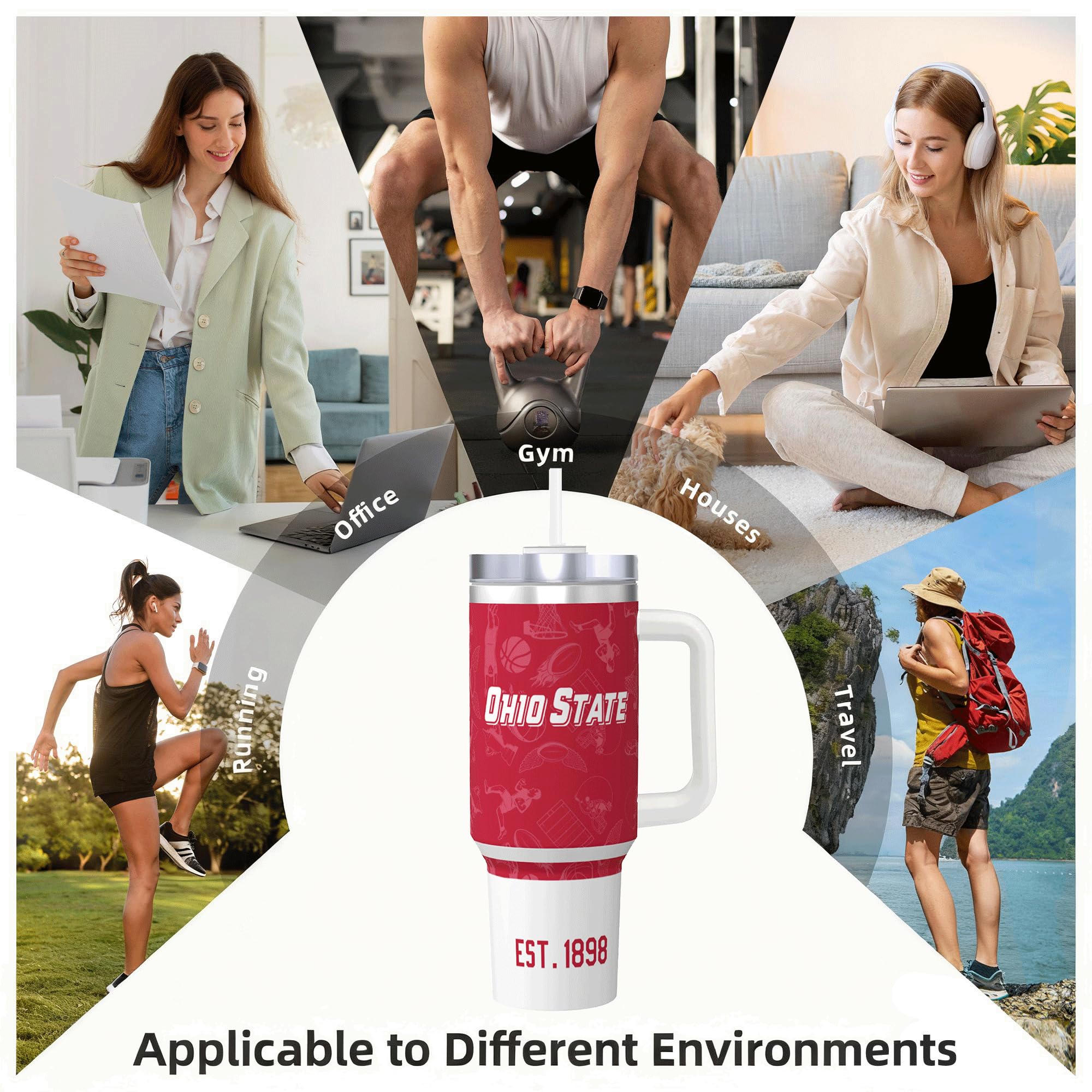 Hoiboo Tumbler 30oz es ideal para casa, oficina o viajes al aire libre.