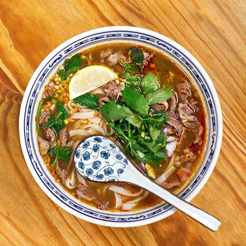 Hoilse regalo ideal: juego de cucharas de sopa azules para amantes de la cultura asiática.