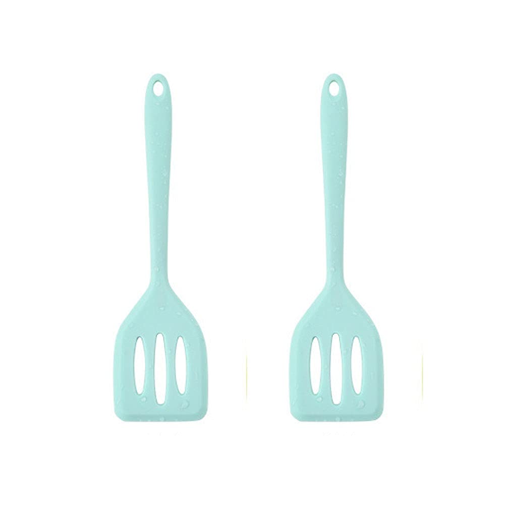 HOIRIX espátula de silicona 8,2 pulgadas azul claro frontal para voltear pescado sin pegarse