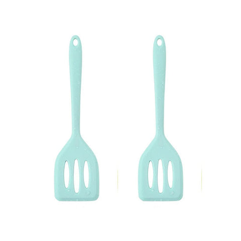 HOIRIX espátula de silicona 8,2 pulgadas azul claro frontal para voltear pescado sin pegarse