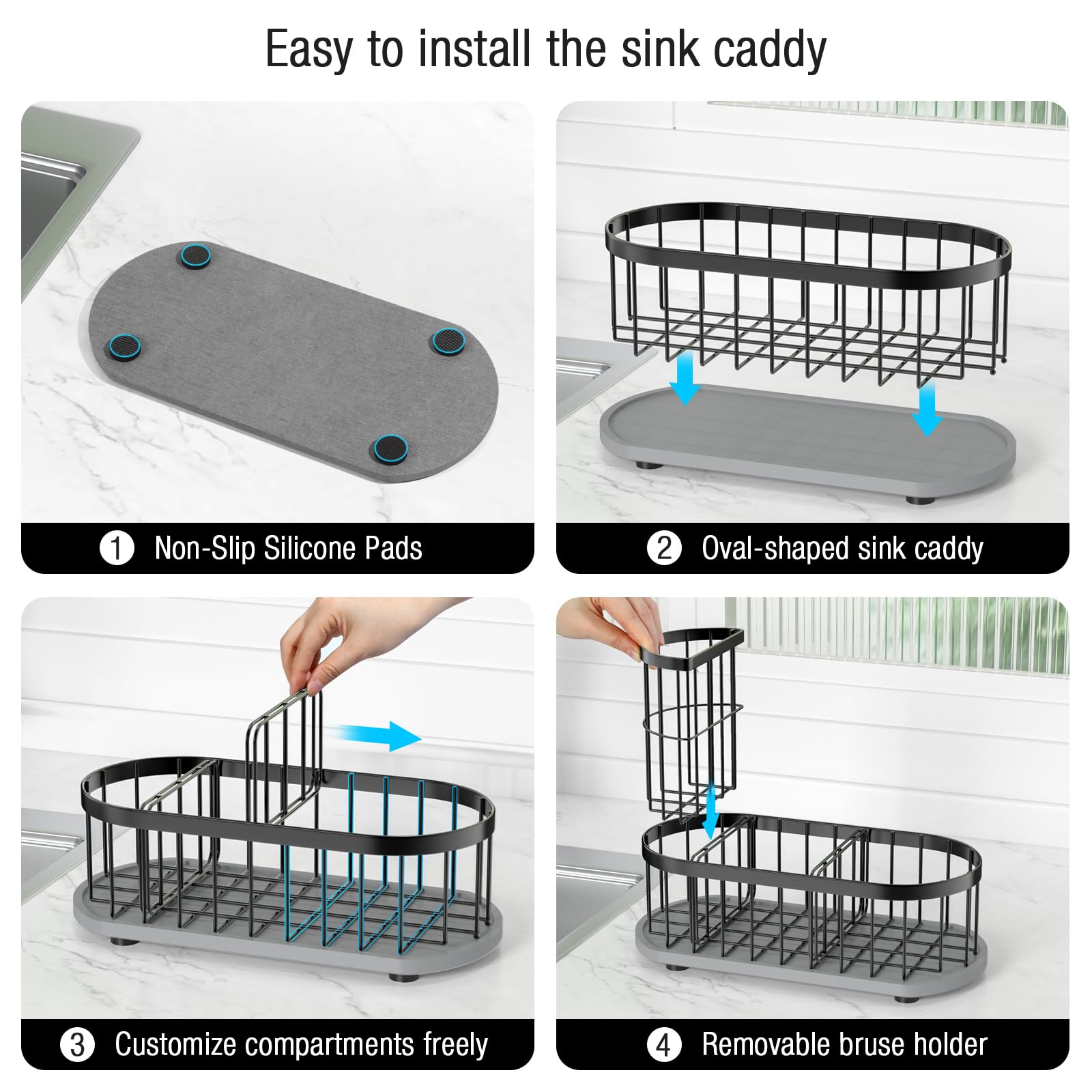 HOKEMOM acero inoxidable 2,6 mm con recubrimiento negro resistente