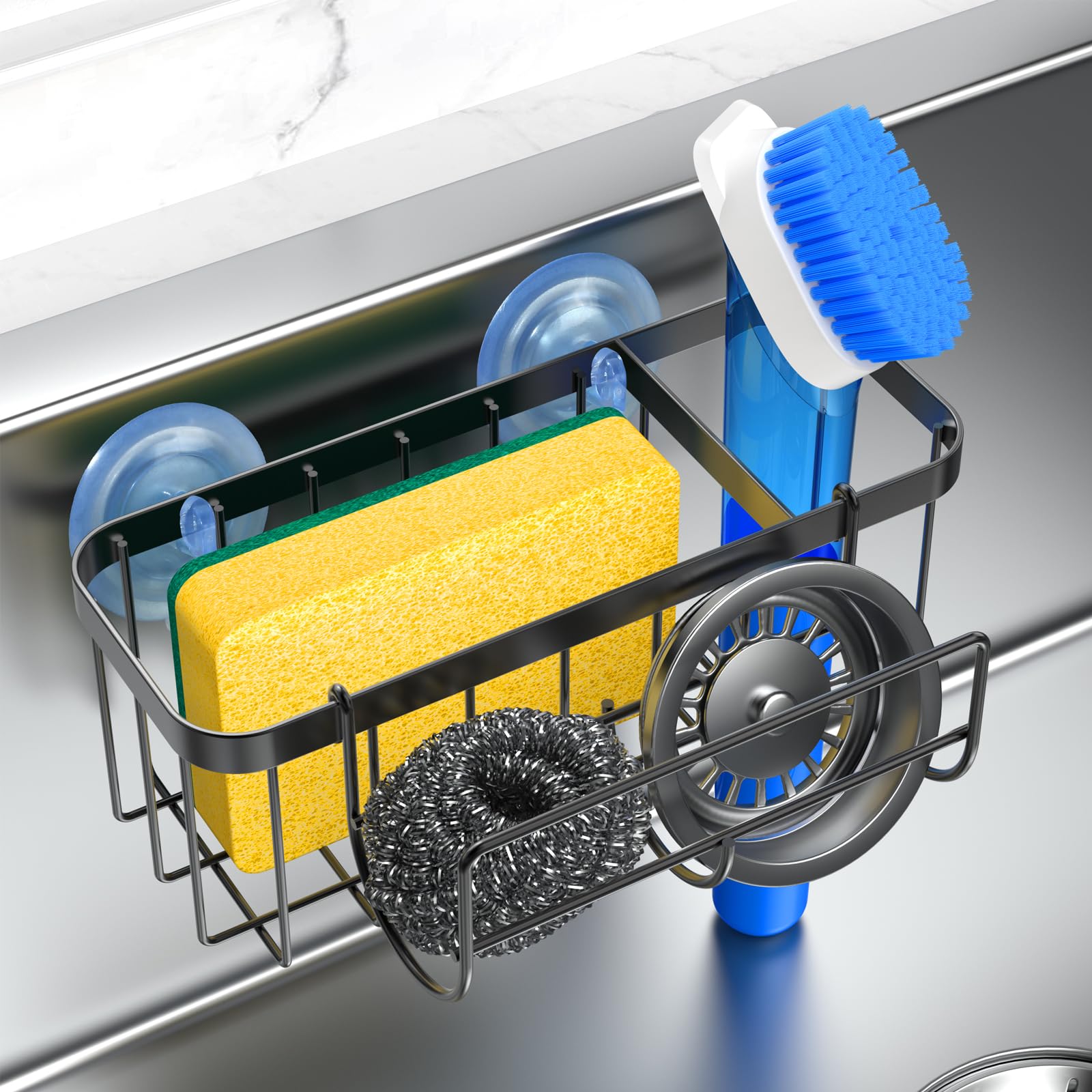 Organizador de fregadero HOKEMOM 3 en 1 para ordenar la cocina.