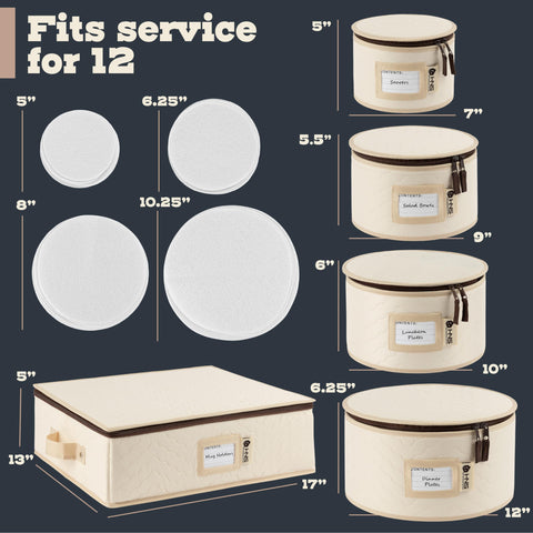 HoldnStorage: divisores de fieltro evitan rayaduras entre platos y tazas.