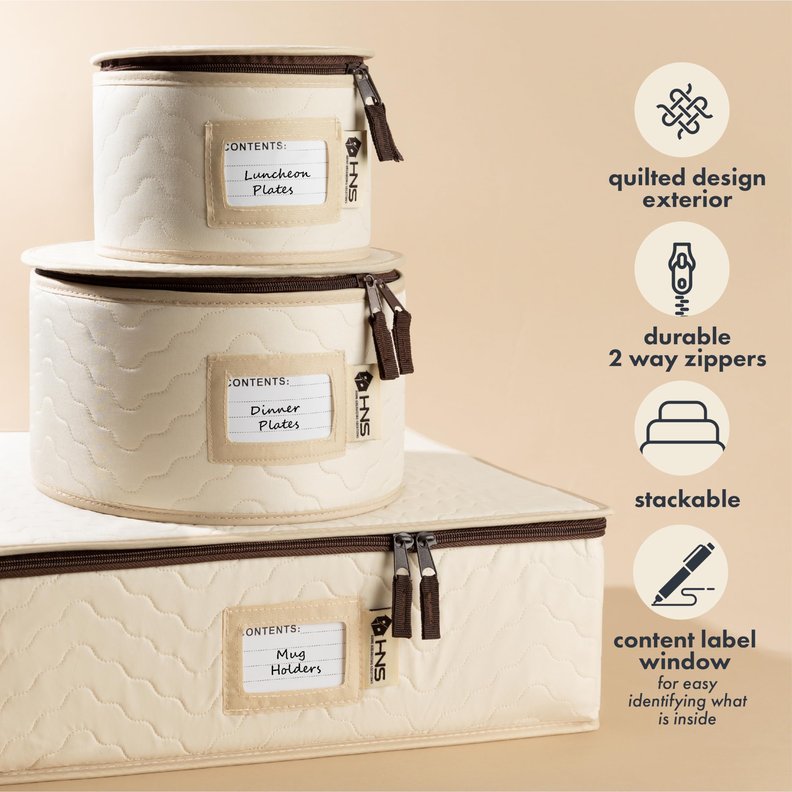 HoldnStorage: interior acolchado absorbe impactos al transportar vajilla.
