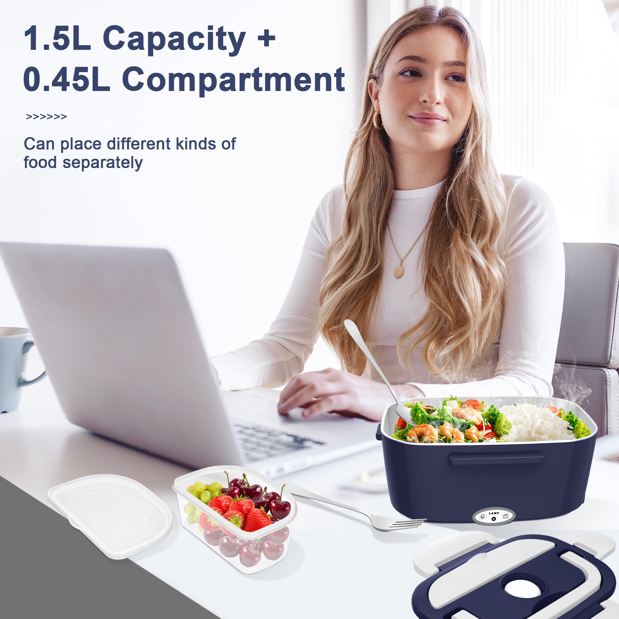 HOLDRUBY caja almuerzo 1.5L, ideal para comidas completas en el día.