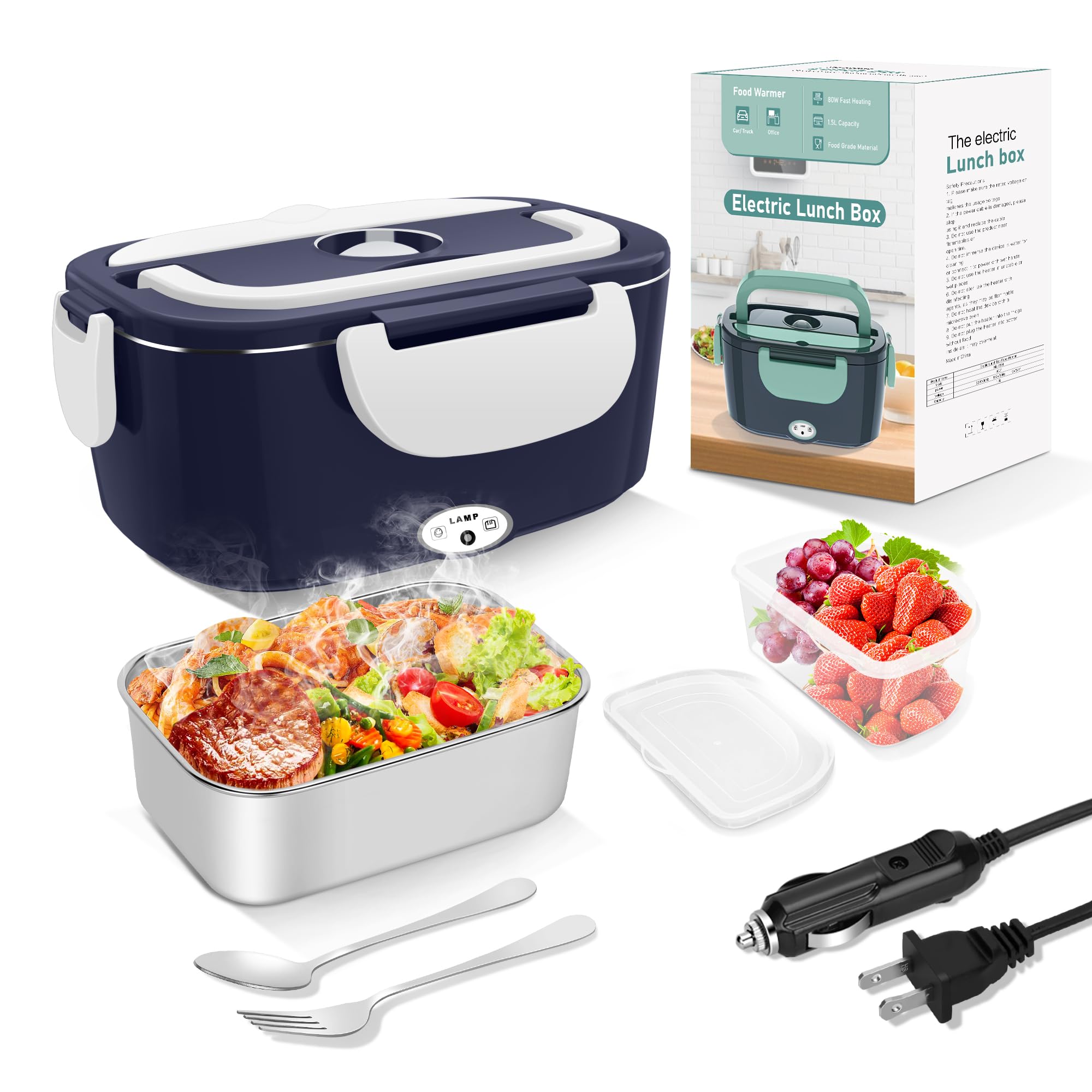 HOLDRUBY caja de almuerzo eléctrica 12V para coche, comida caliente en ruta.