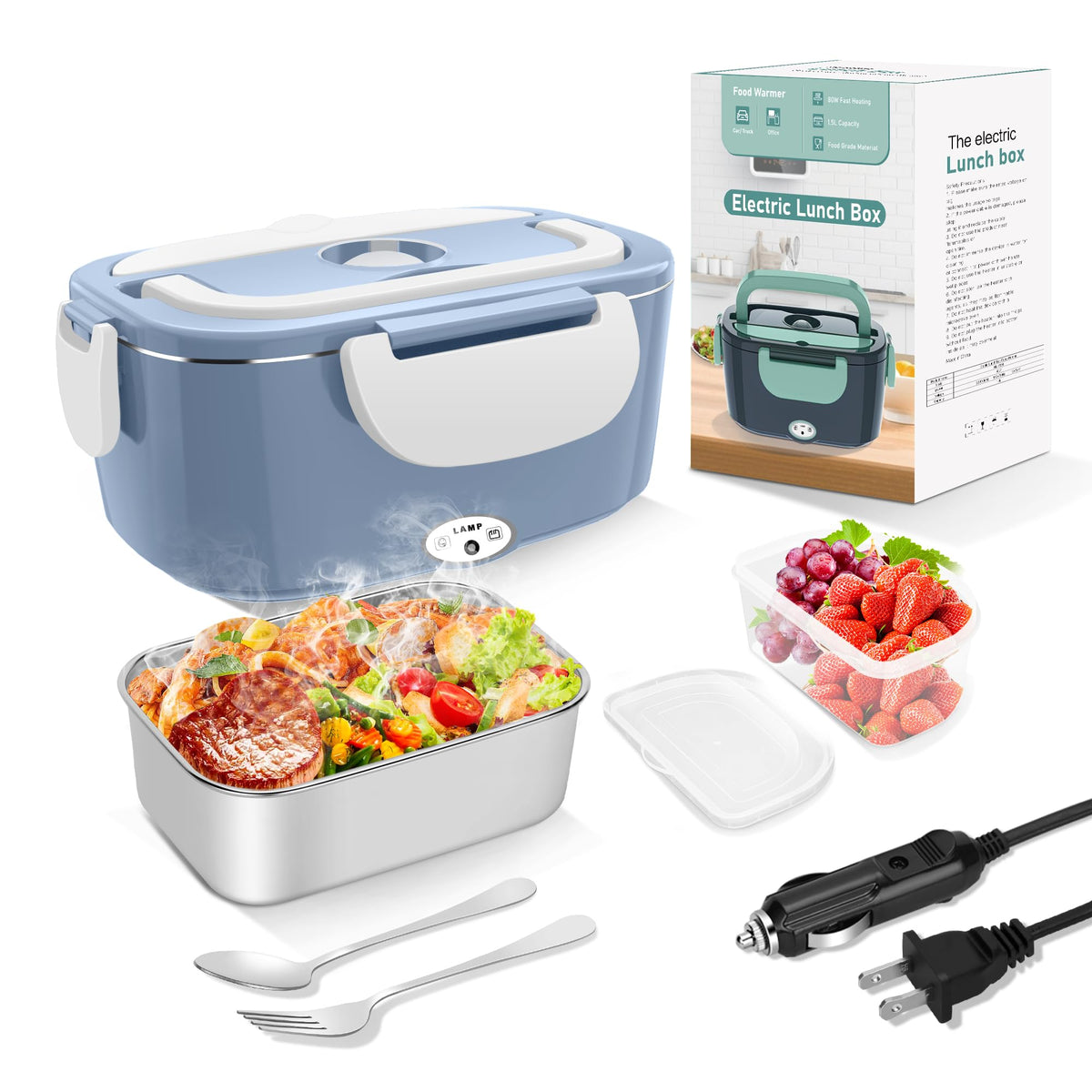 HOLDRUBY lunchbox eléctrica para coche mantiene la comida caliente en trayectos
