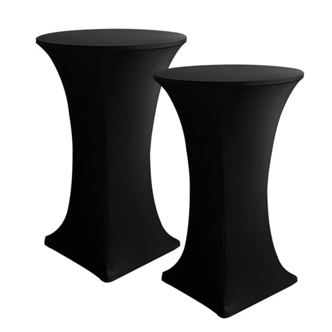 HolidayIdeas mantel ajustado-spandex para mesa alta, negro, cobertura duradera