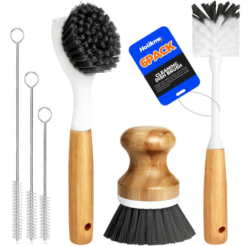 Holikme juego de cepillos para cocina muestra el conjunto completo para limpieza diaria.