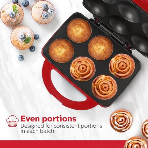 Holstein Housewares Cupcake Maker, cierre de seguridad que mantiene la tapa estable durante horneado.