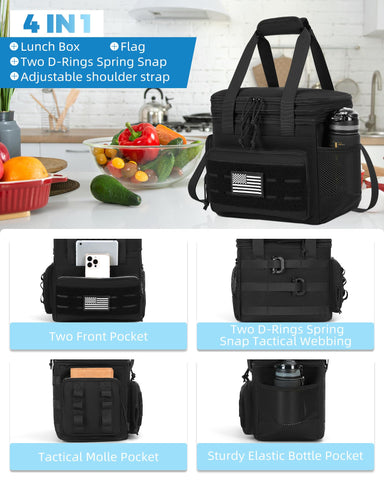 Holuxer bolsa táctica, doble piso expandible, mayor capacidad para días largos.