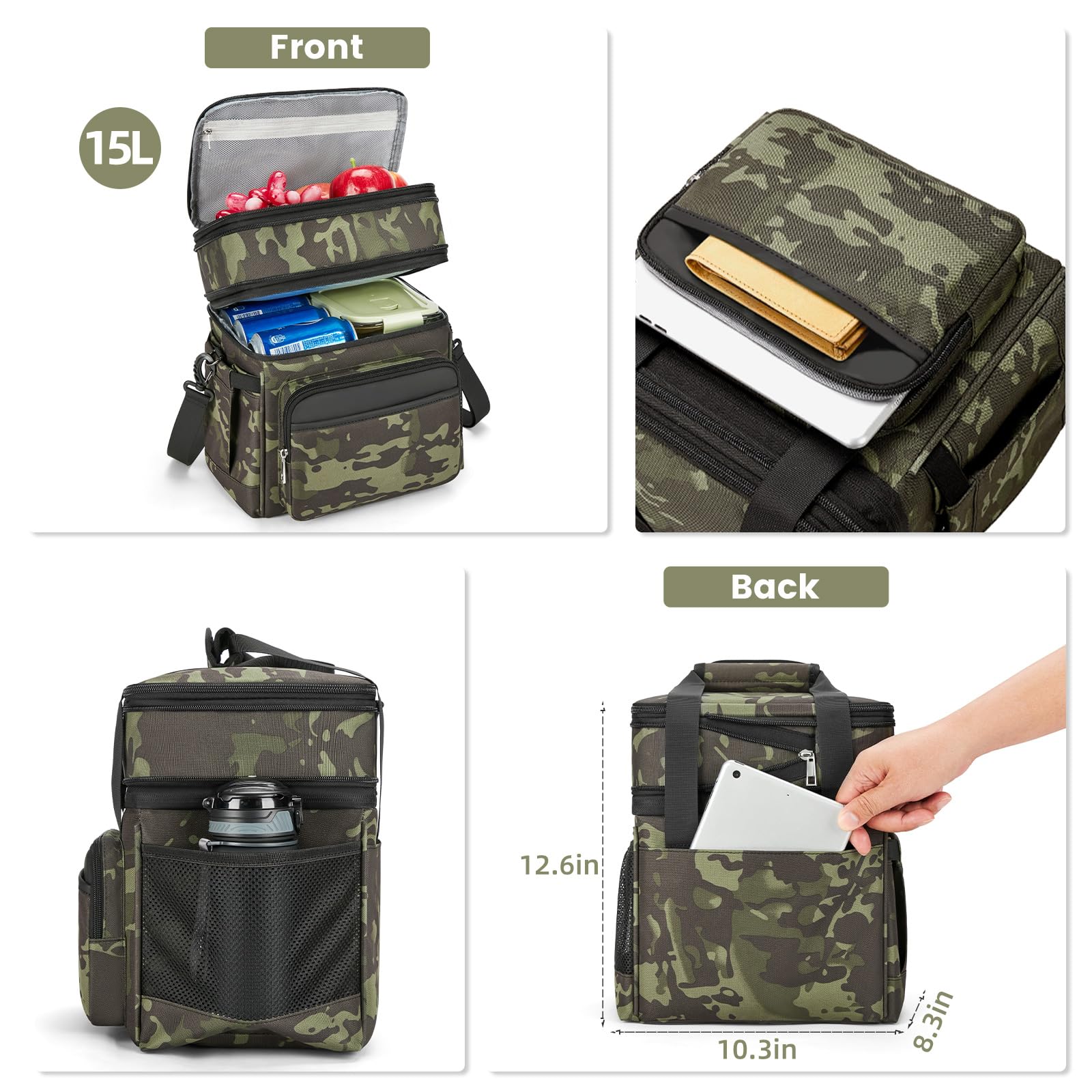Holuxer bolsa con asa y correa ajustable para llevar cómodamente.