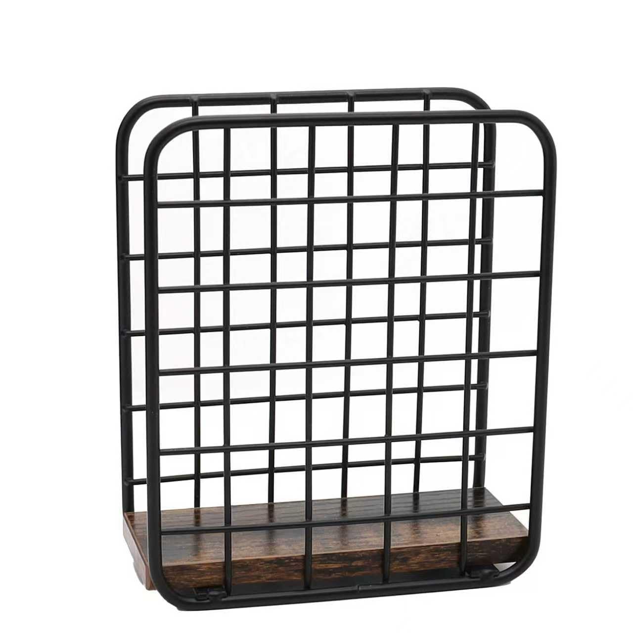 Holyvill porta-servilletas con base madera rustica, ideal para mesa decorativa y estable