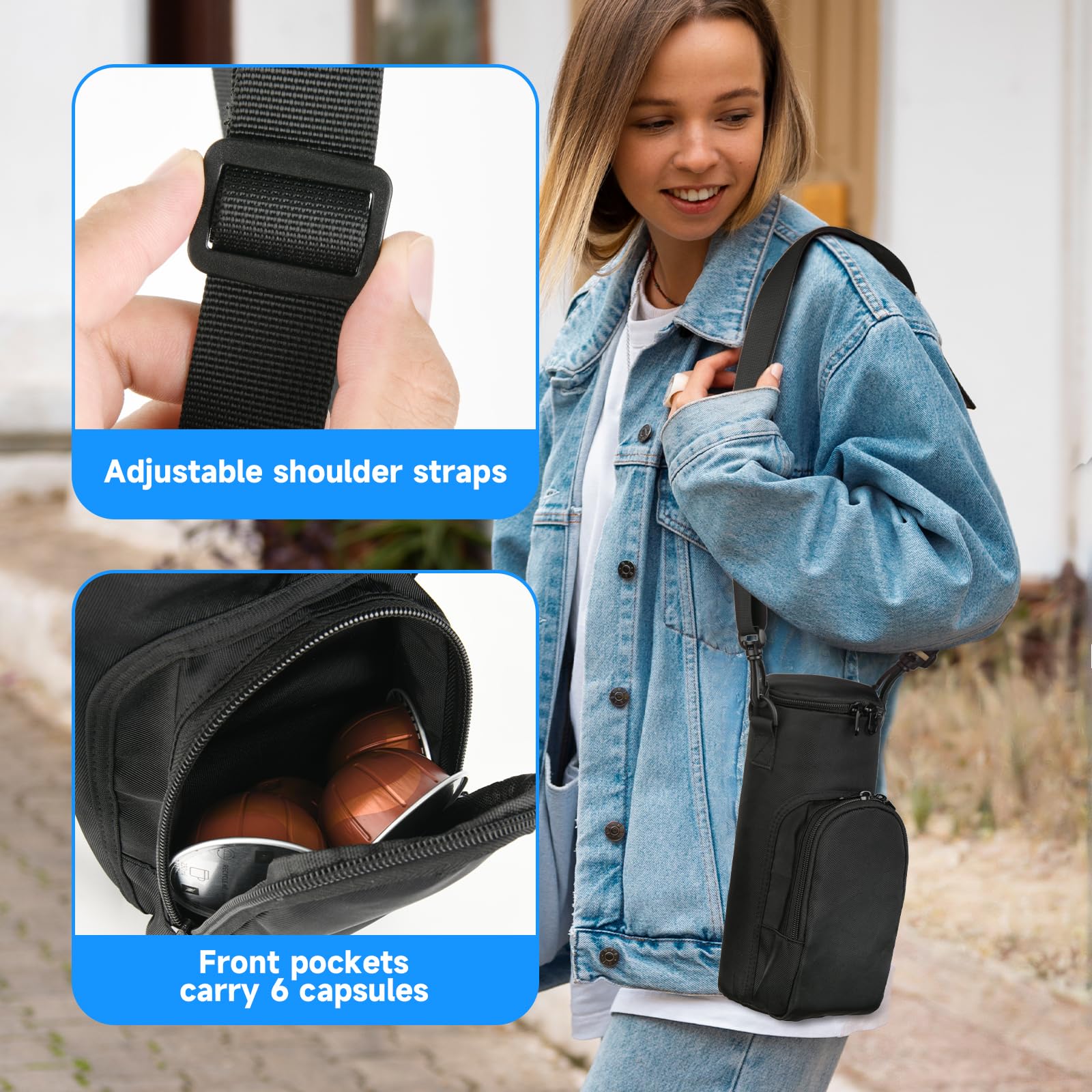 Homakover bolsa con correa ajustable para transportar la máquina de espresso.