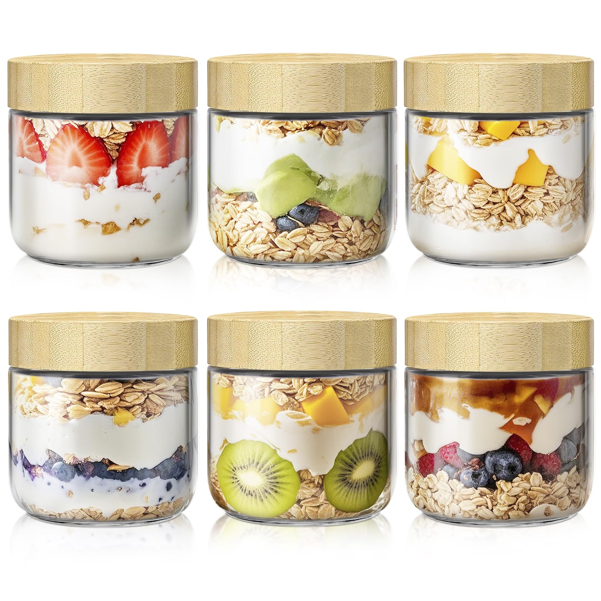 HomArtist frascos de vidrio de 10 oz para avena nocturna y yogur.