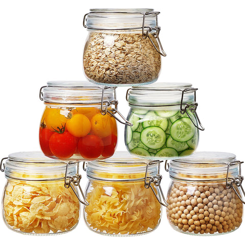 HomArtist frascos de vidrio con tapas abrazadera, cierre hermético para conservar alimentos frescos.