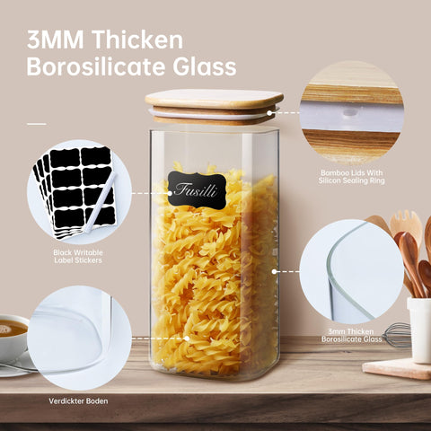 HomArtist vidrio borosilicato duradero para almacenamiento de alimentos