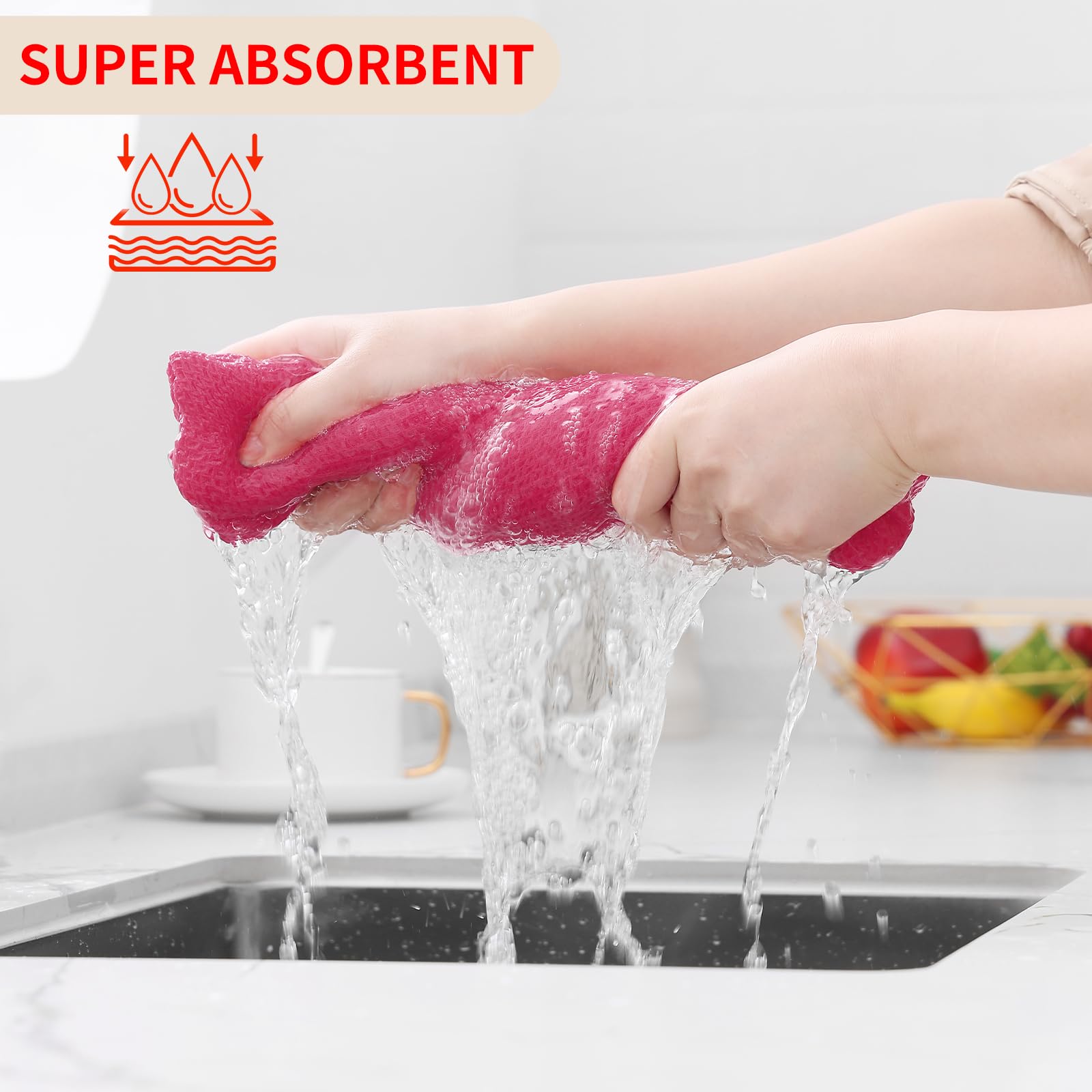 Homaxy absorcion rapida toallas para secar platos y superficies.