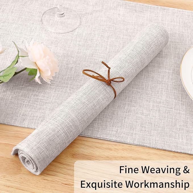 Homaxy conjunto de 6 manteles beige, ideal para mesas coordinadas