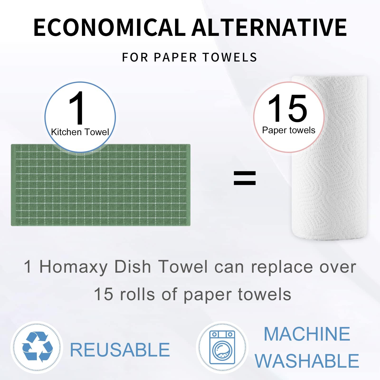 Conjunto de toallas de cocina Homaxy para múltiples tareas en casa.