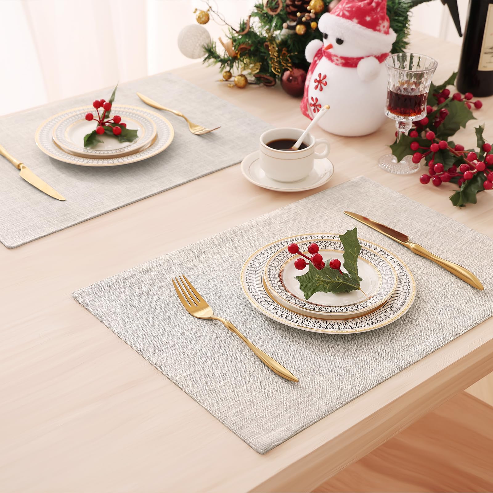 Homaxy mantel beige, diseño rectangular clásico para cualquier ocasión