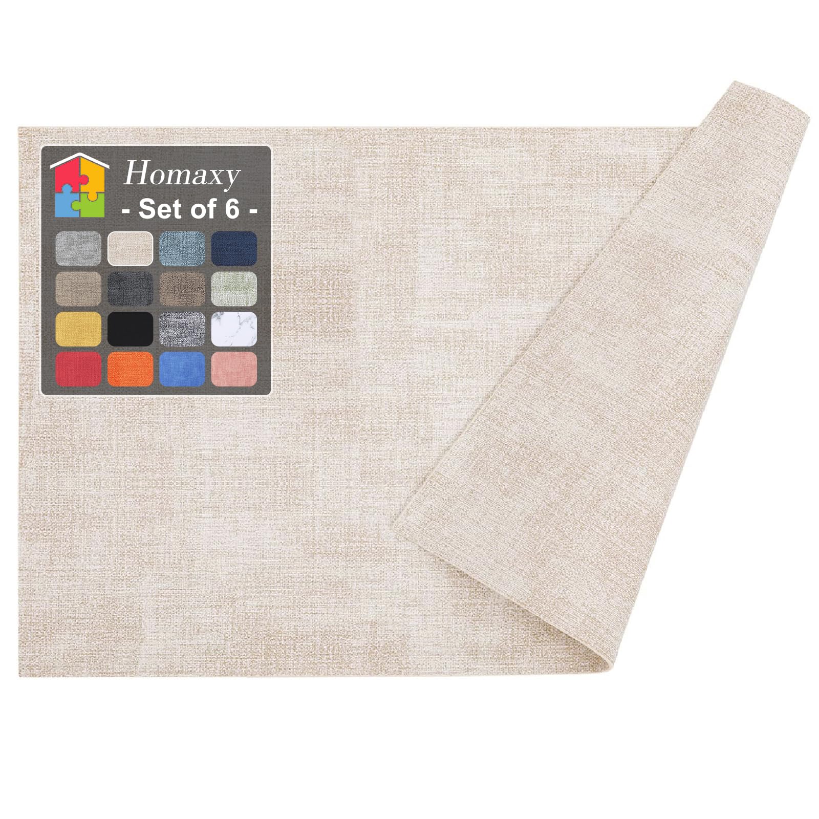 Manteles individuales Homaxy de cuero sintético, resisten al calor y protegen la mesa.