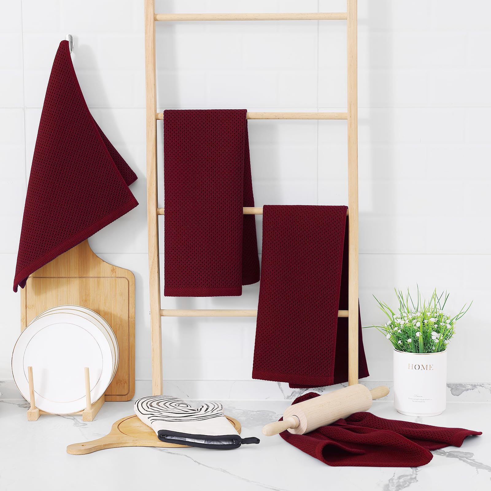 Pack de 4 paños en colores sólidos para combinar con la decoración
