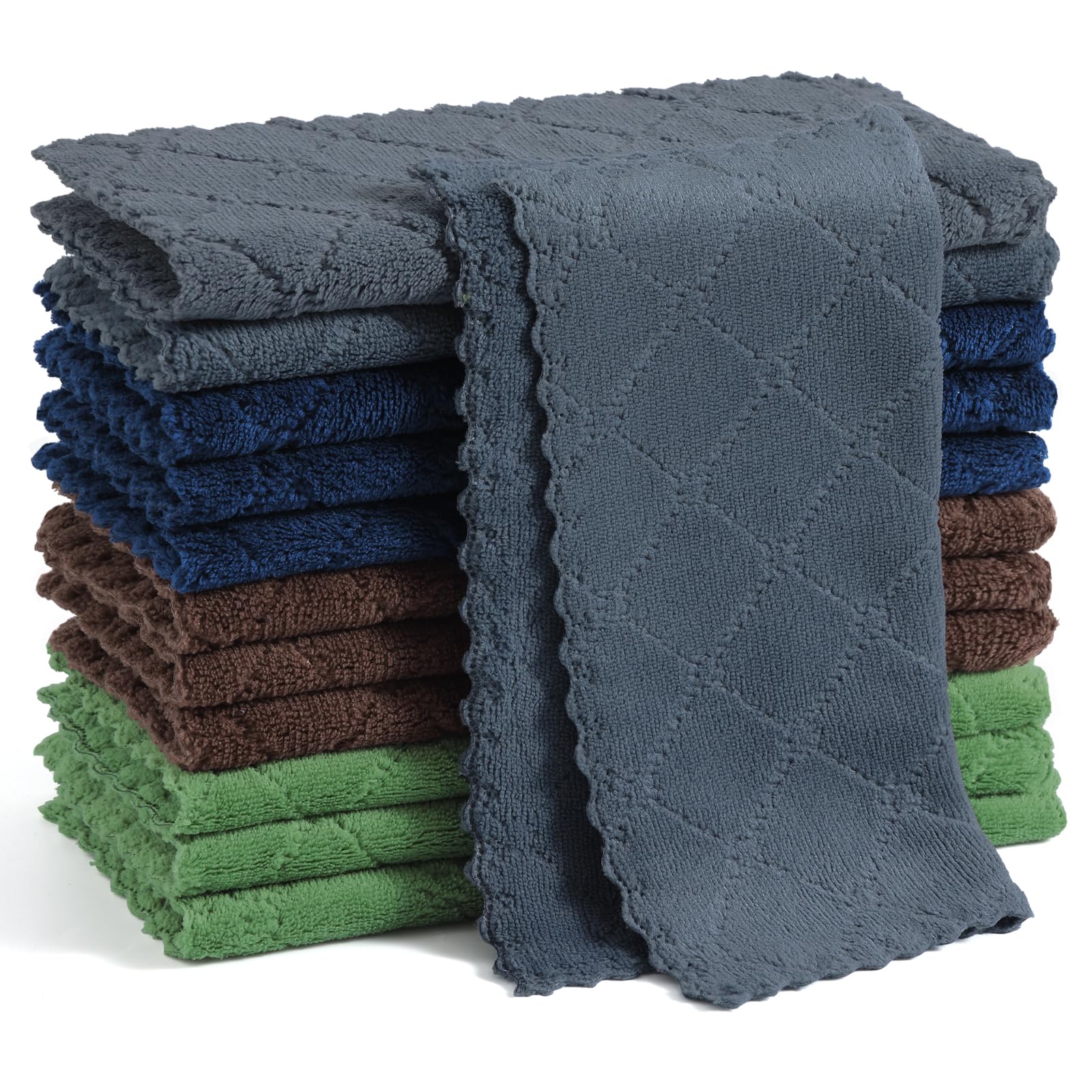 Paño de cocina Homaxy en azul marino, suave y absorbente para secar platos.