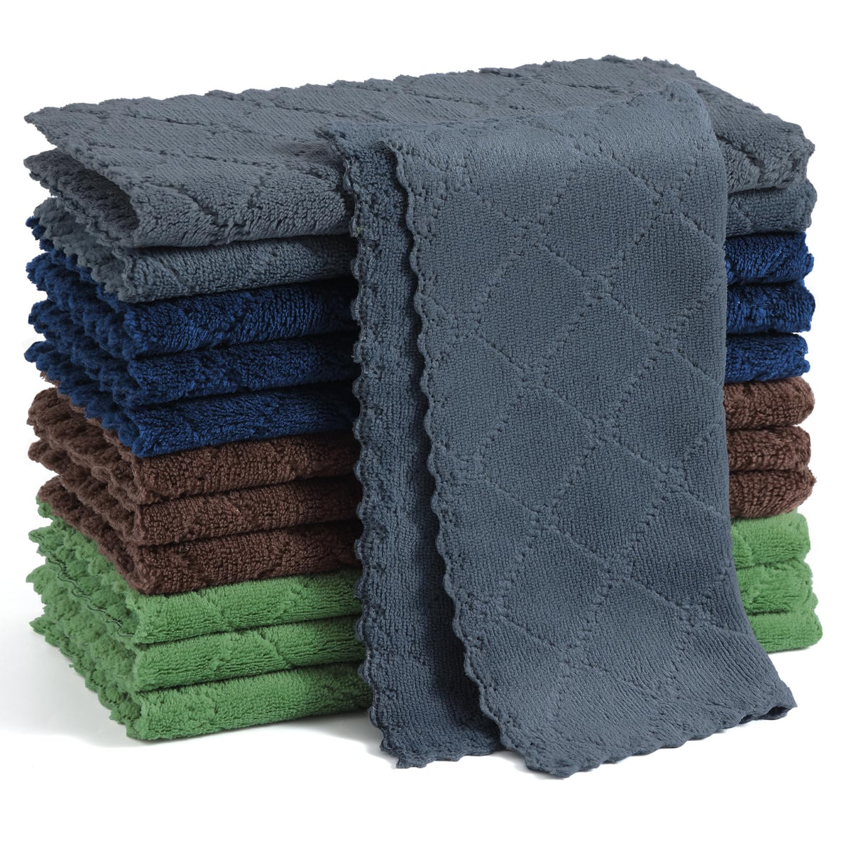 Paño de cocina Homaxy en azul marino, suave y absorbente para secar platos.
