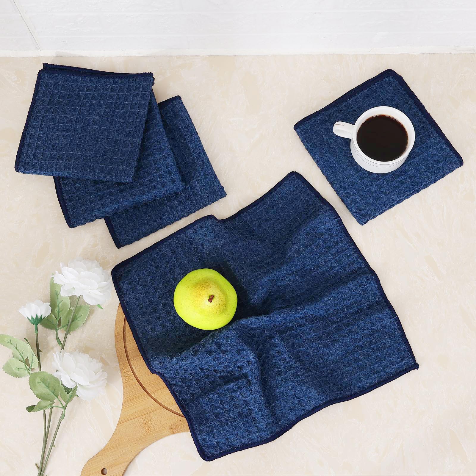 Homaxy paños colores sólidos, combinan con la decoración de la cocina.
