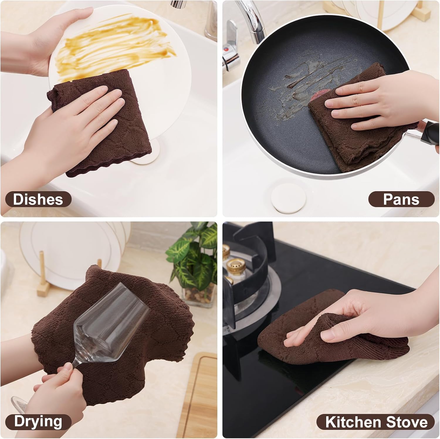 Paño de cocina Homaxy para uso diario, tamaño práctico de 10 x 10 pulgadas.