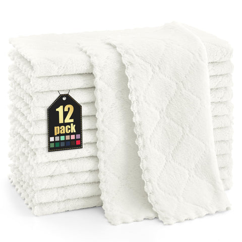 Homaxy paños de cocina 10x10 blancos para limpieza diaria y secado rápido.