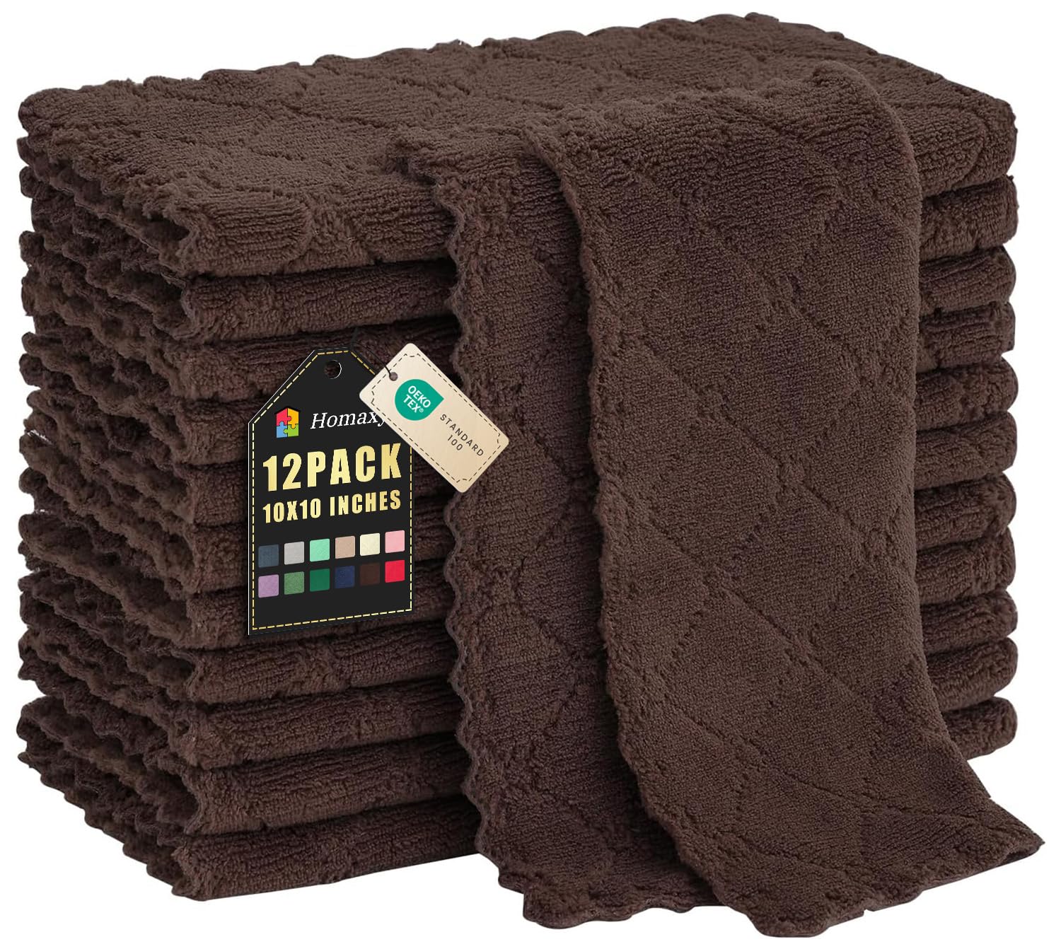 Homaxy paños de cocina 12 pack 10x10 para secar platos rápidamente