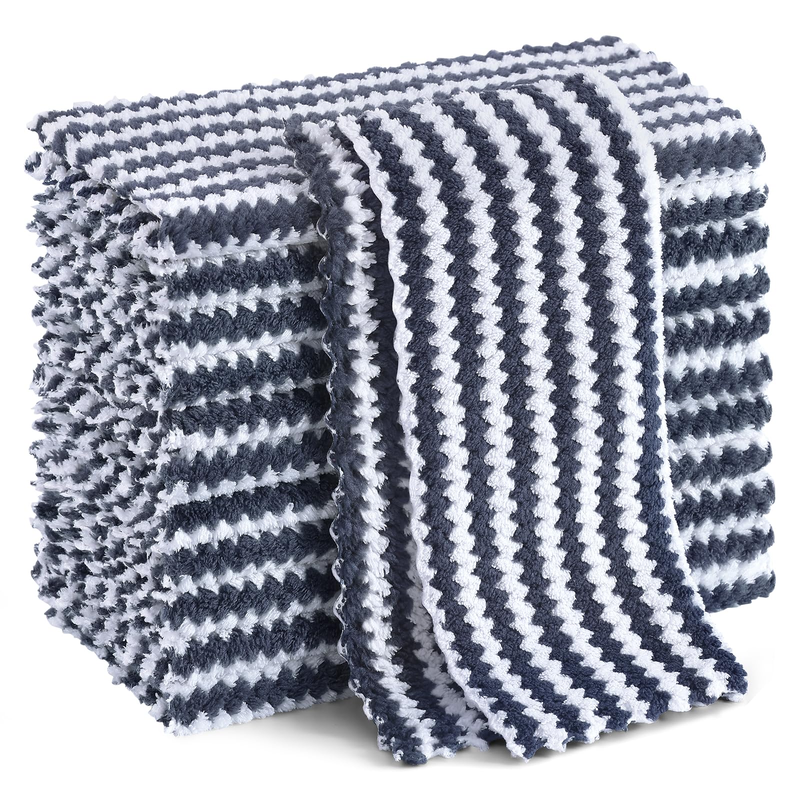 Homaxy paño de cocina con diseño de ola coral para limpieza sin rayas.
