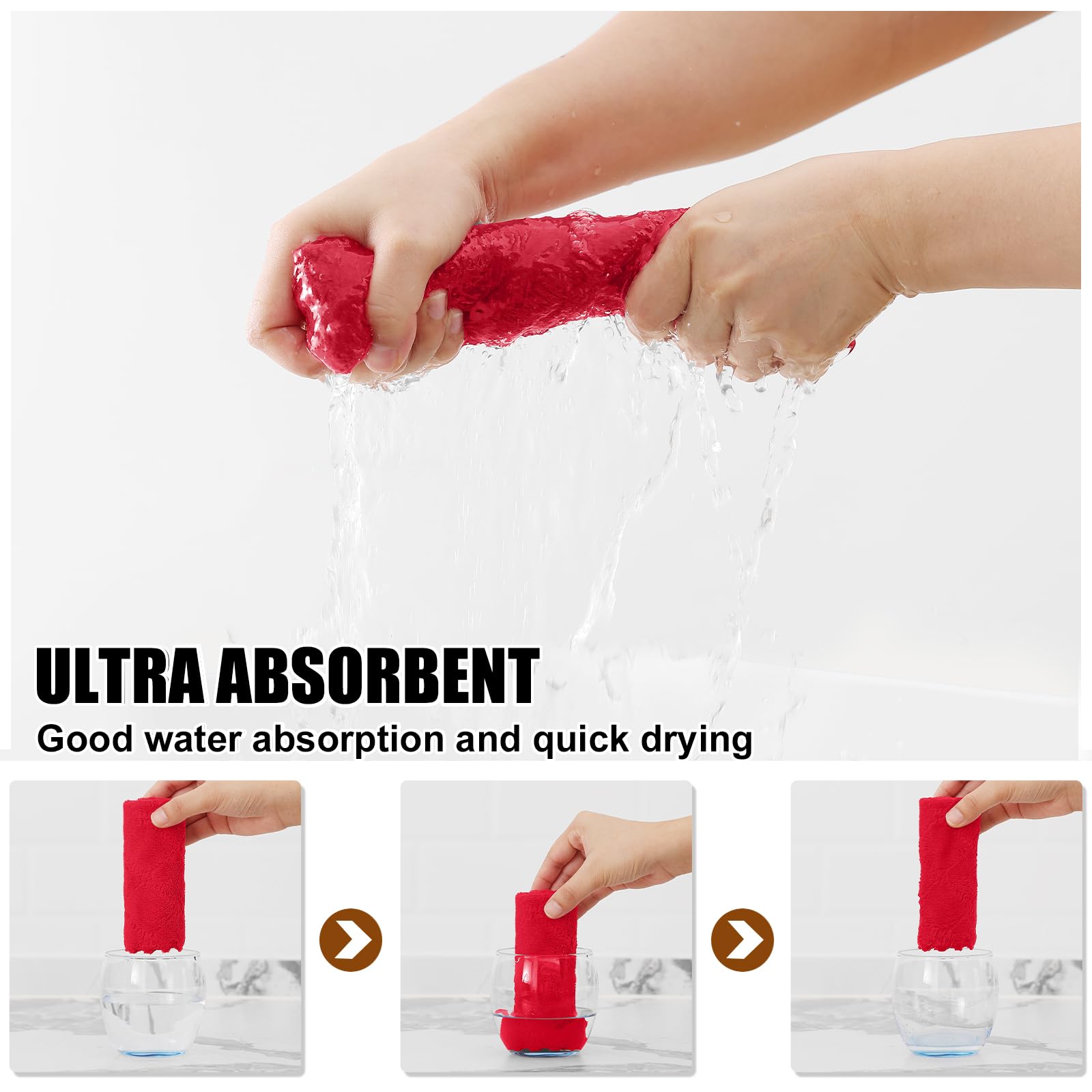 Homaxy paños de cocina microfibra, absorbencia ultra para derrames y limpieza rápida.