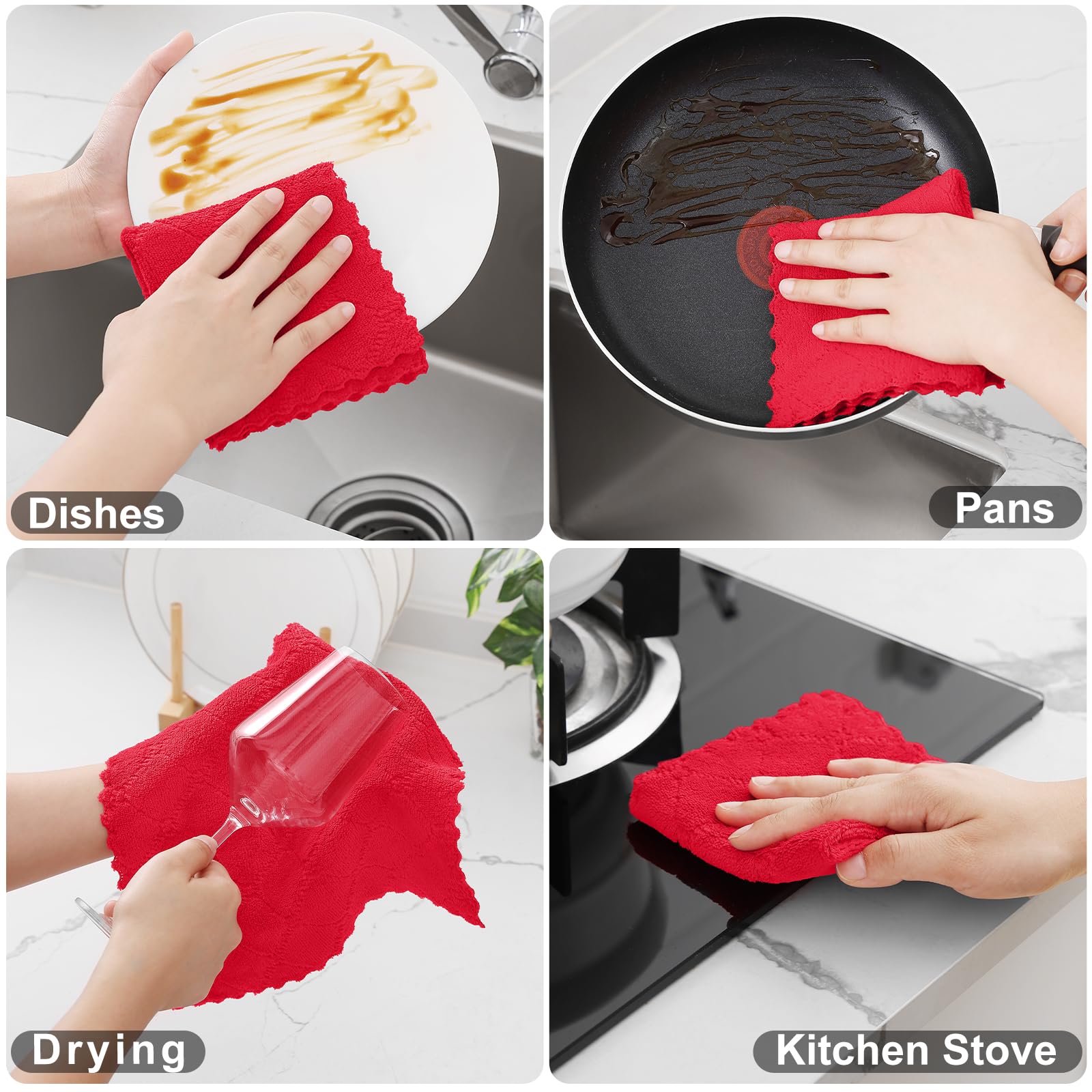 Homaxy paños de cocina suaves, sin pelusa, seguros para superficies delicadas.