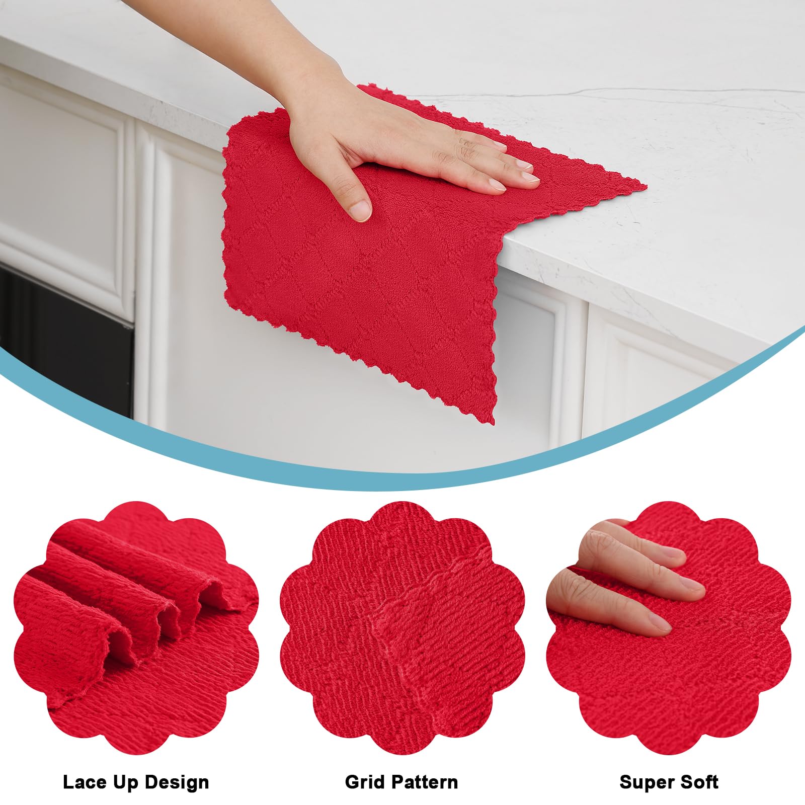 Homaxy paños de cocina, textura coral velvet, suave al tacto y absorbentes.