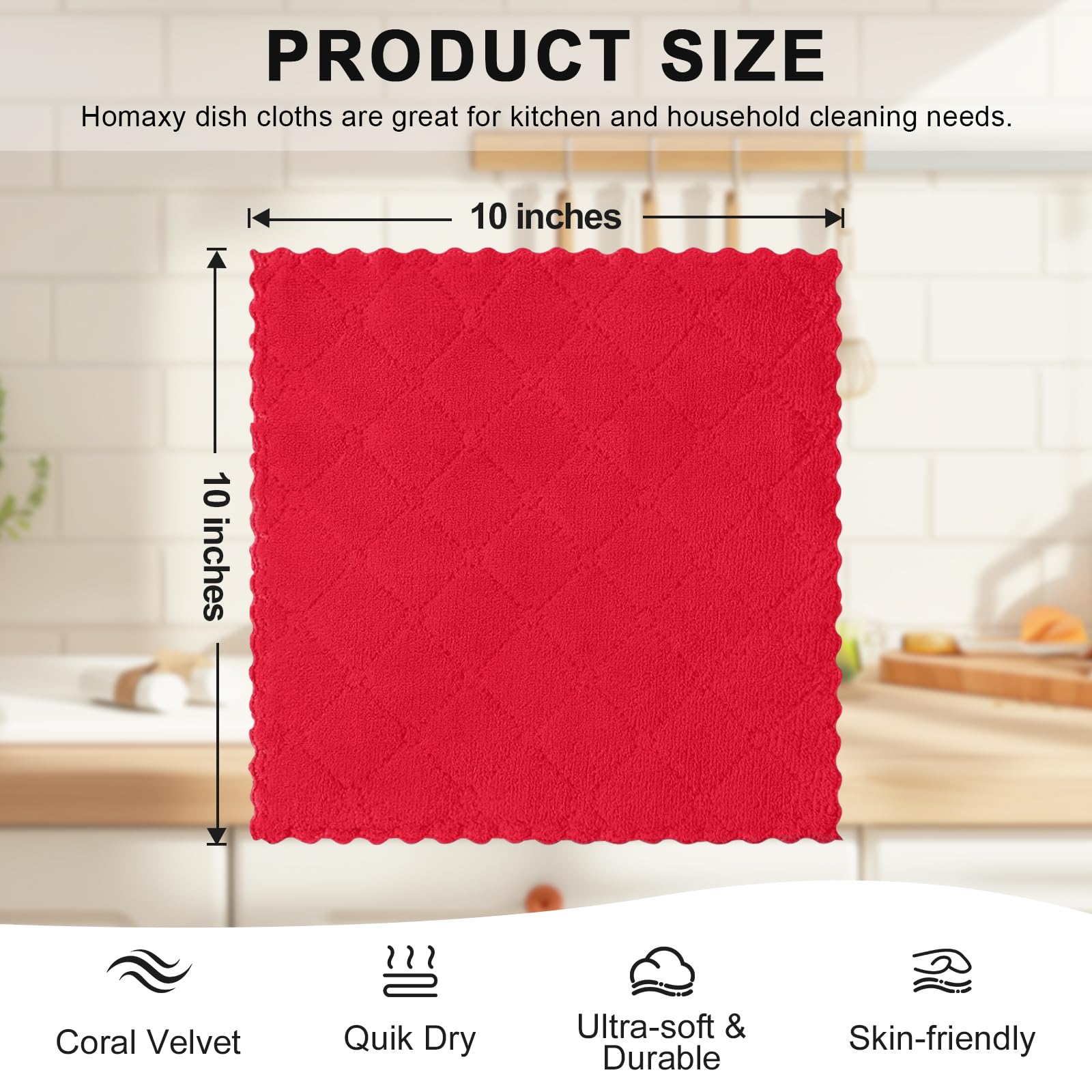 Homaxy paños de cocina de uso múltiple, aptos para ollas, encimeras y vidrios.