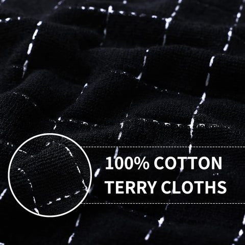 Homaxy paños de cocina terry negro, diseño sobrio y resistente