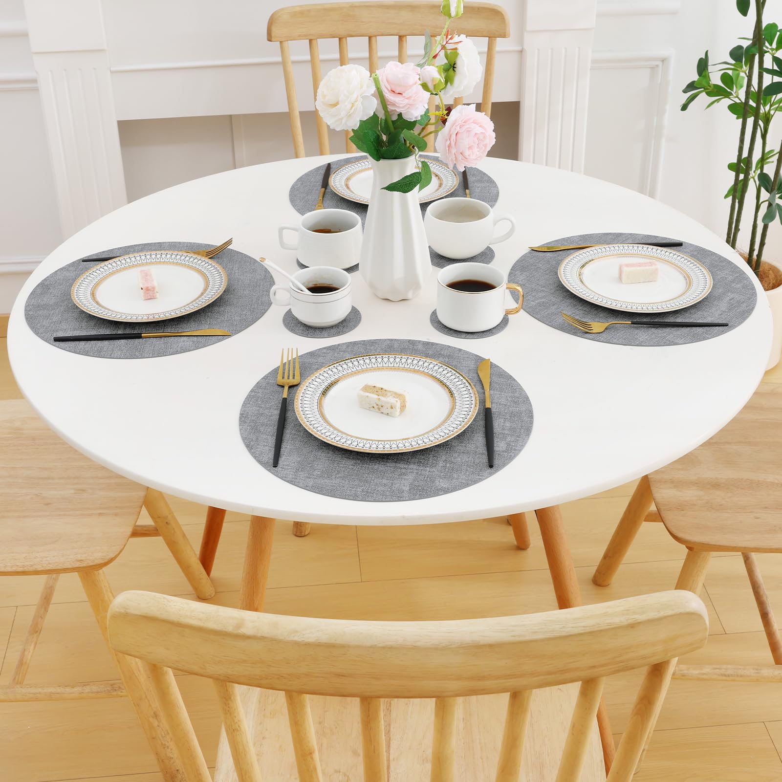 Set de 6 piezas Homaxy: manteles y posavasos coordinados para casa.