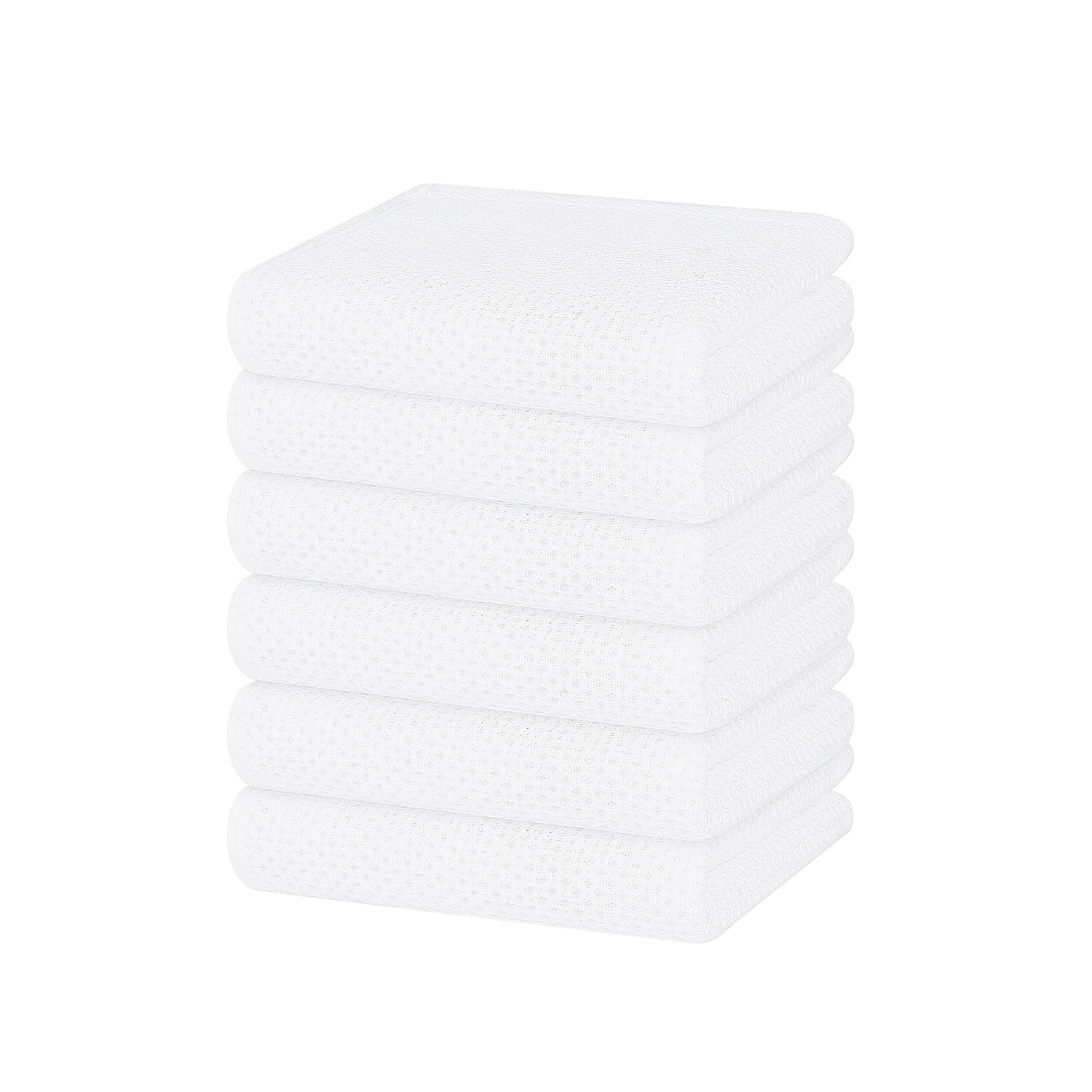 Homaxy toallas de cocina con textura waffle; uso suave para secar platos delicados.