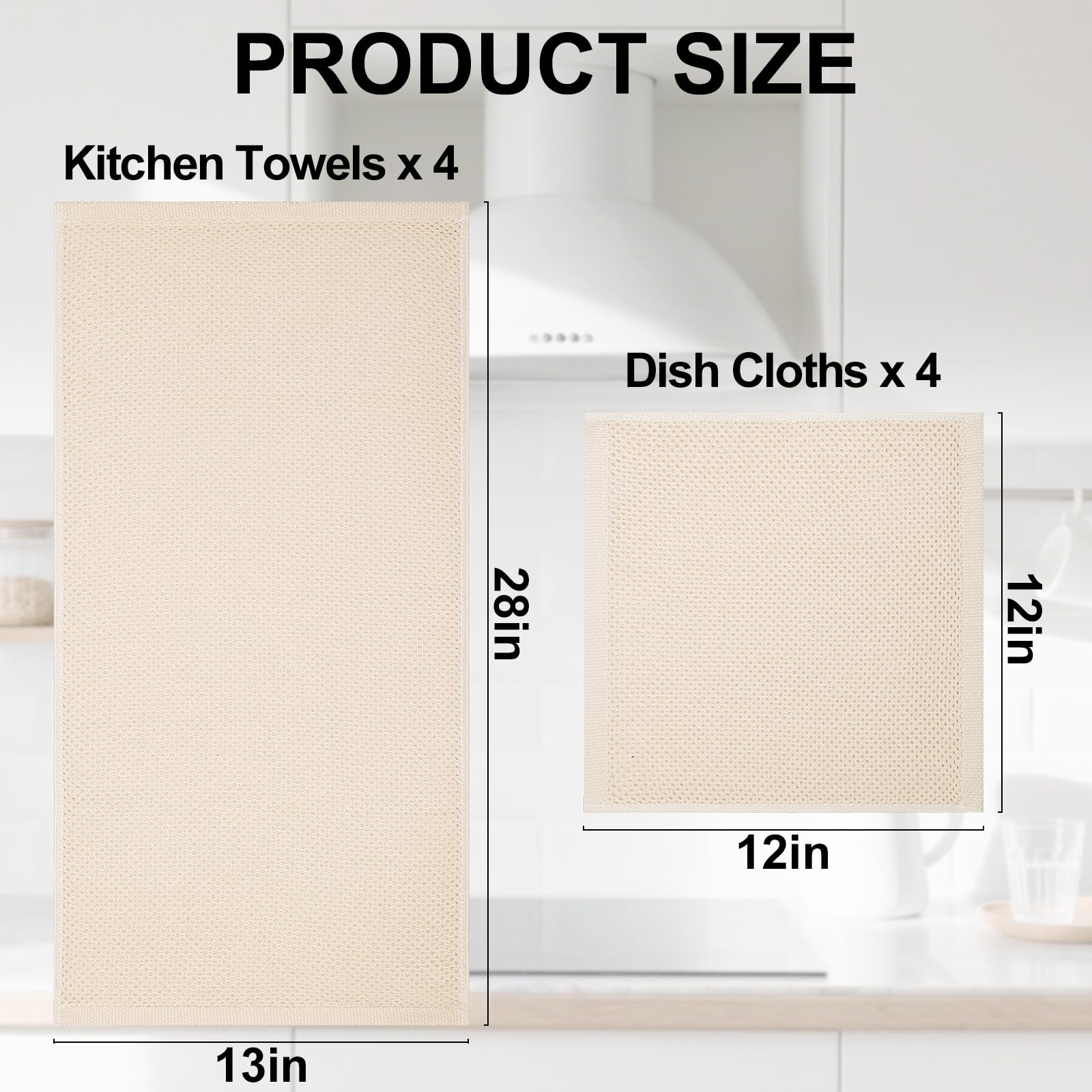 Homaxy toallas beige para cocina, combinan con decoraciones neutras.