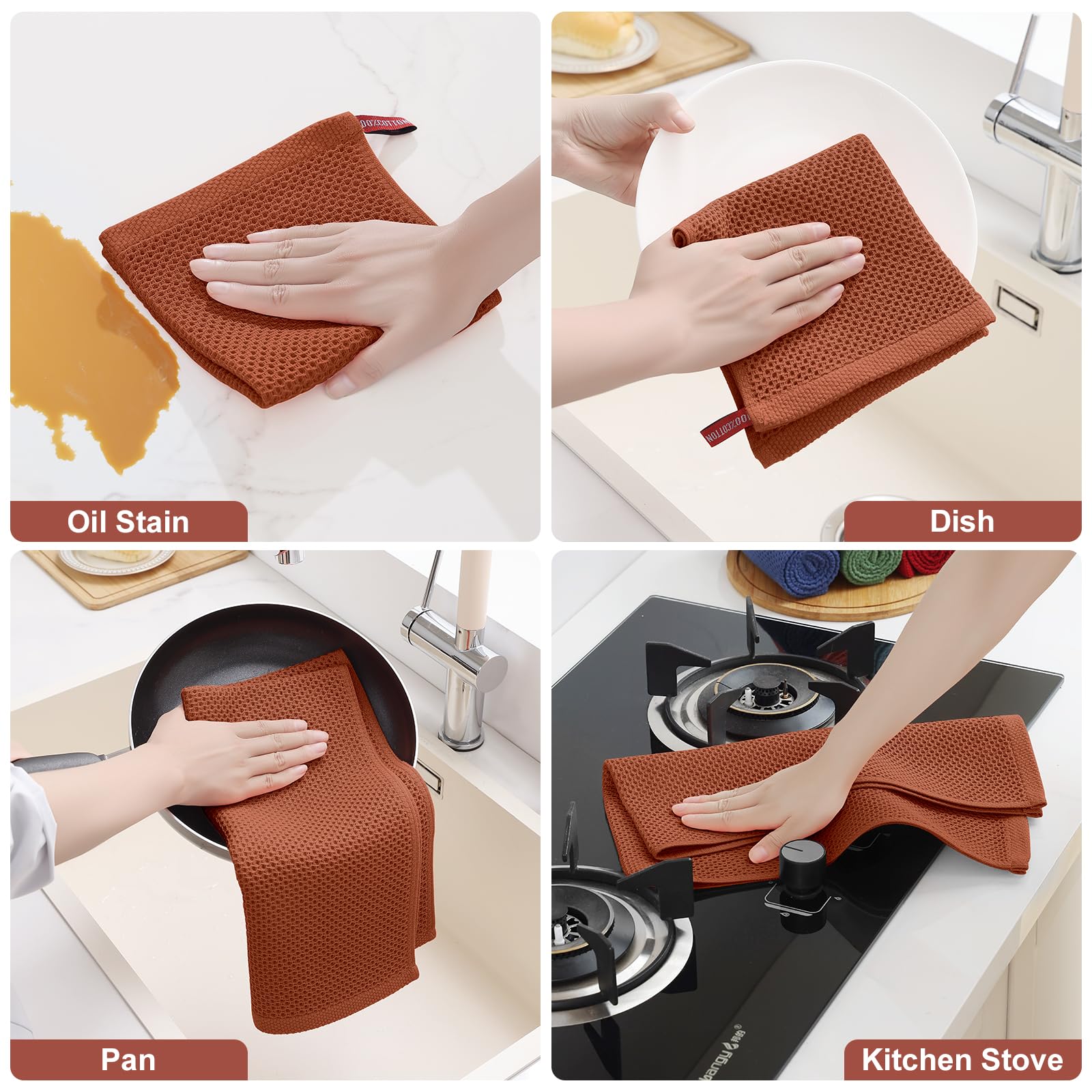 Homaxy toallas en colores variados para combinar con la cocina.