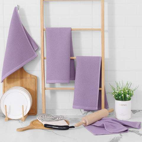 Juego de 4 toallas Homaxy para cocina, color lavanda