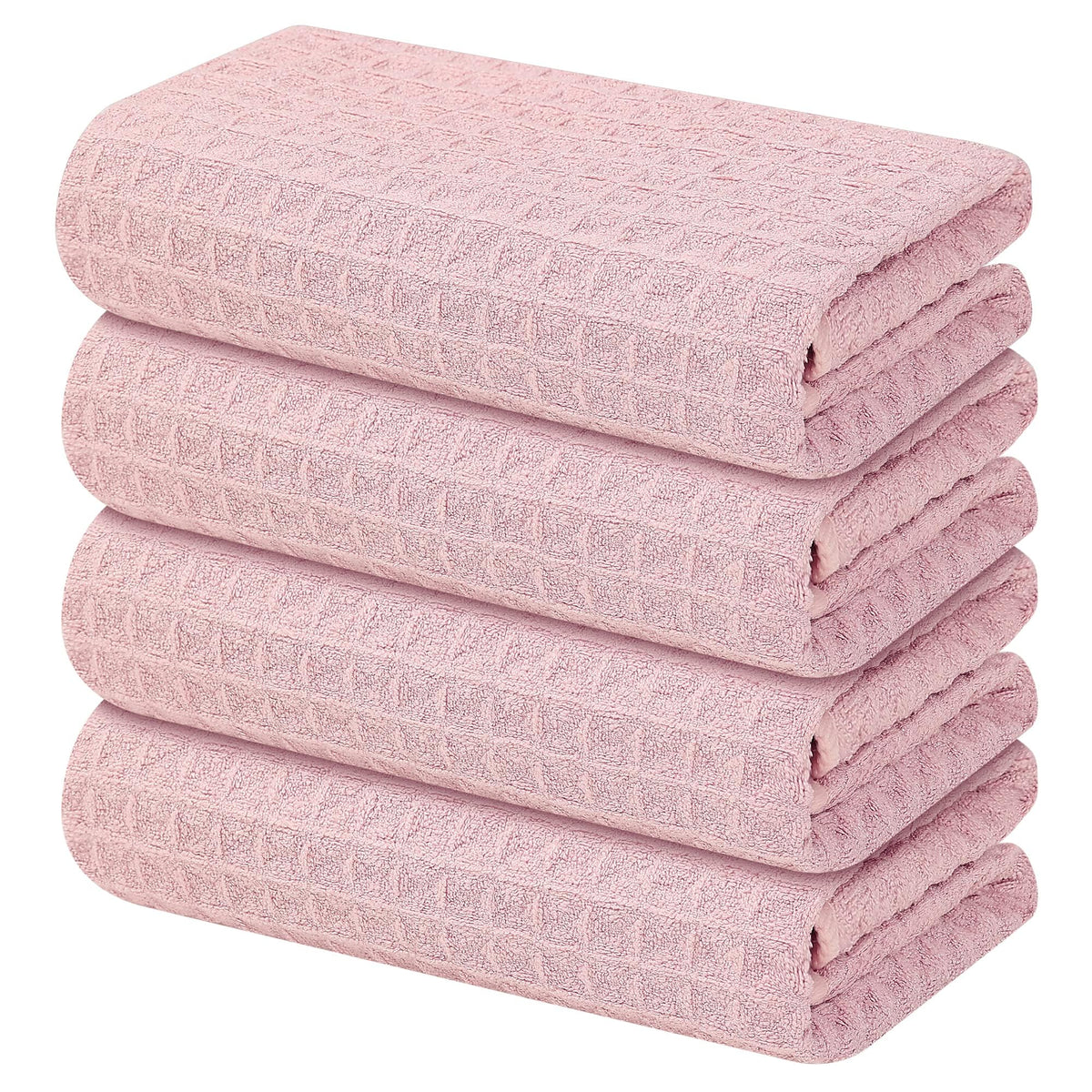 Homaxy toallas microfibra waffle rosa 16x28, alta absorción para secado rápido