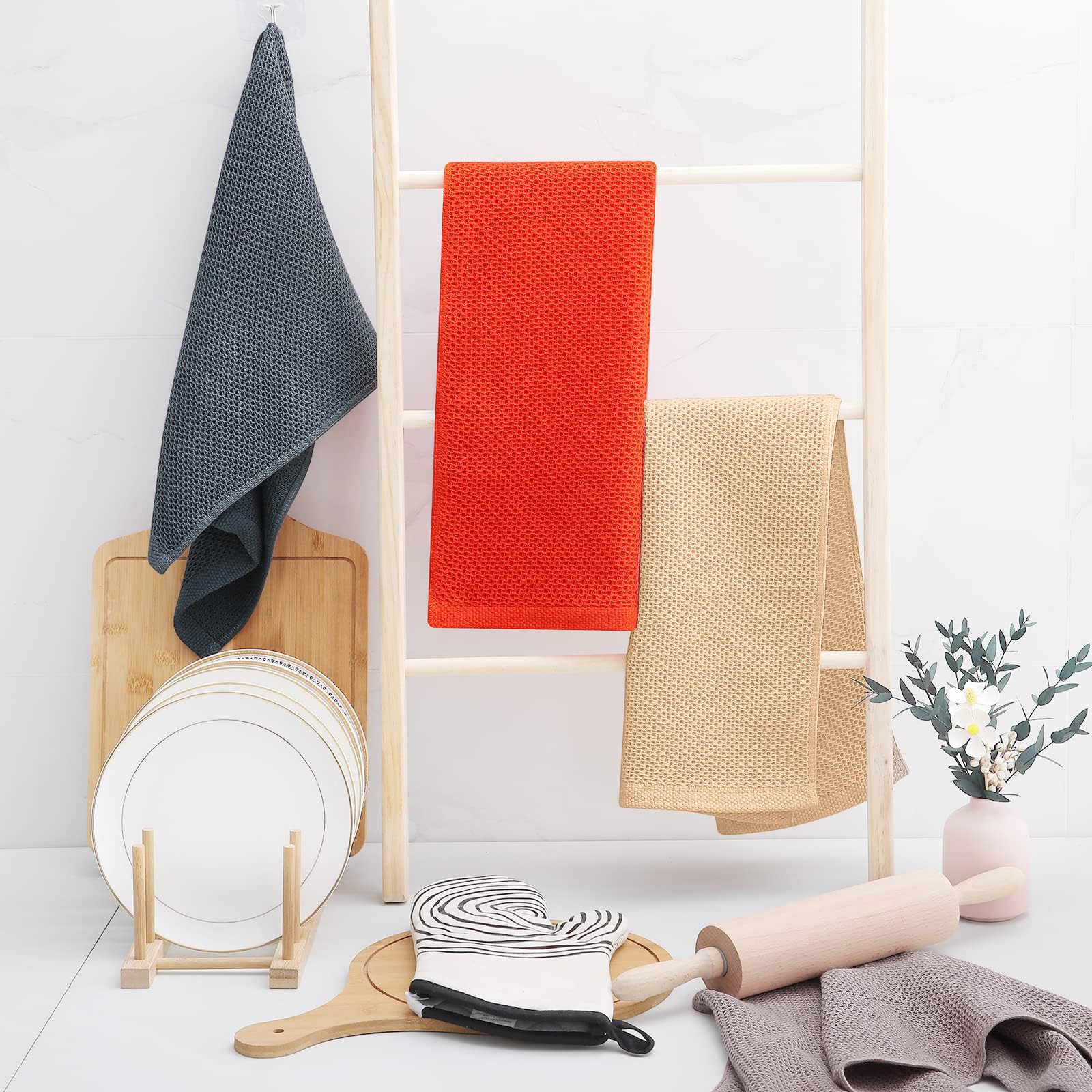 Pack de 4 paños Homaxy en colores sólidos para combinar con la decoración