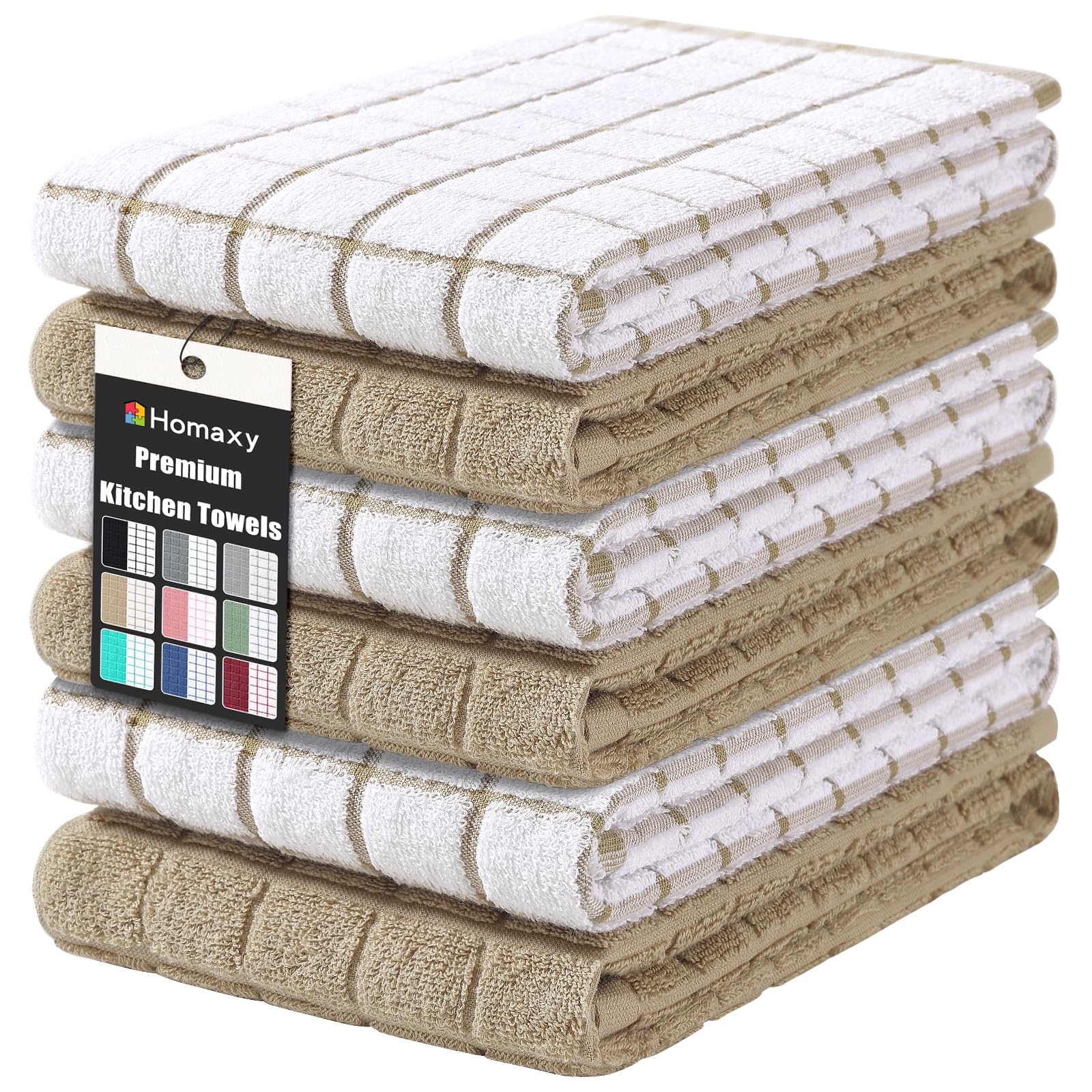 Toallas Homaxy premium algodón 16x28, suaves para secar platos