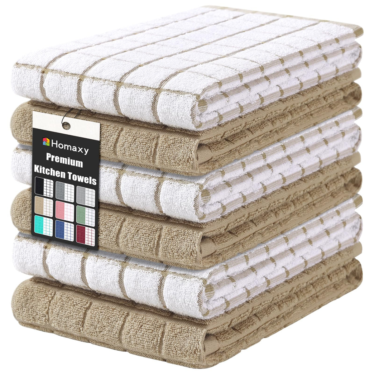 Toallas Homaxy premium algodón 16x28, suaves para secar platos